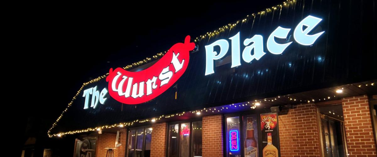 The Wurst Place sign by Monitor Signs