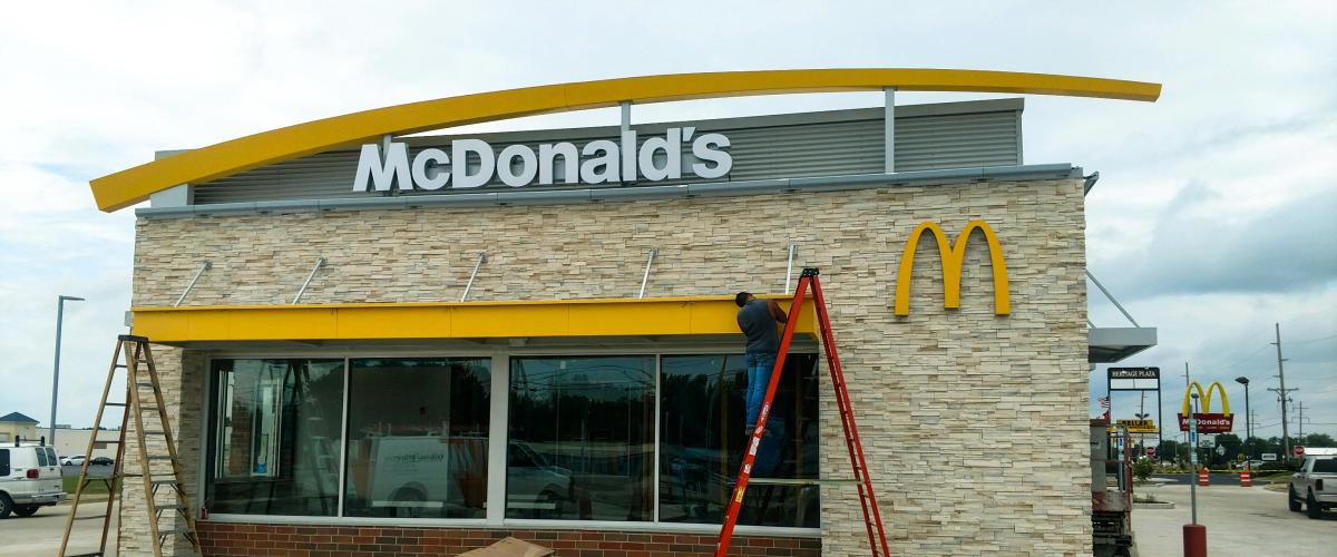 Mcdonalds sign installation by Monitor Signs
