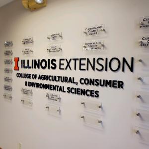 Interior signage Illinois Extension Center