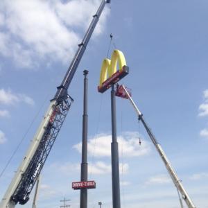 High Rise Sign Installation - McDonalds